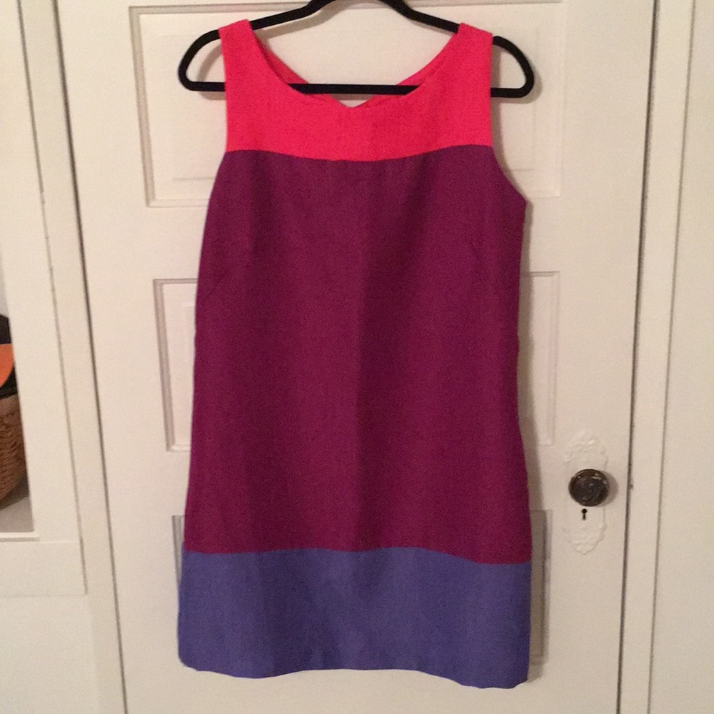 Colorblock Tweed Dress